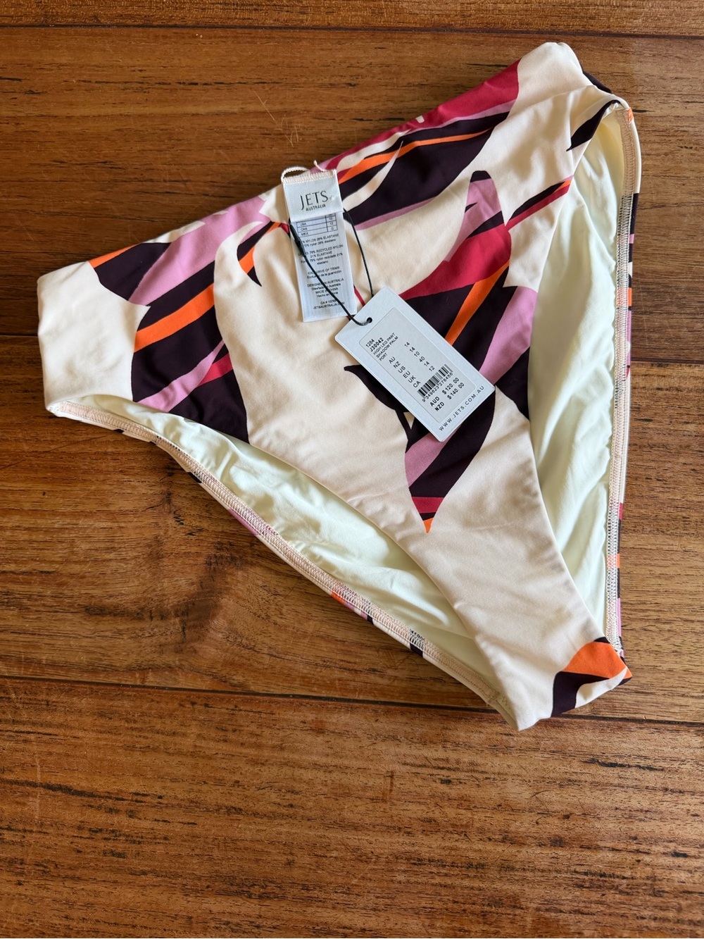 NWT JETS Australia High Leg Pant Shadow Palm/ Retail $120 / US size 10
